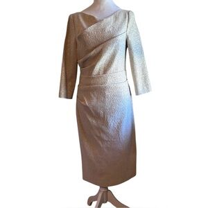 Rickie Freeman Teri Jon Gold Metallic Dress